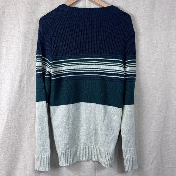 Vintage 90s American Eagle Mens Sweater Small Ribbed Knit Striped Wool Blend Y2K - Picture 7 of 10